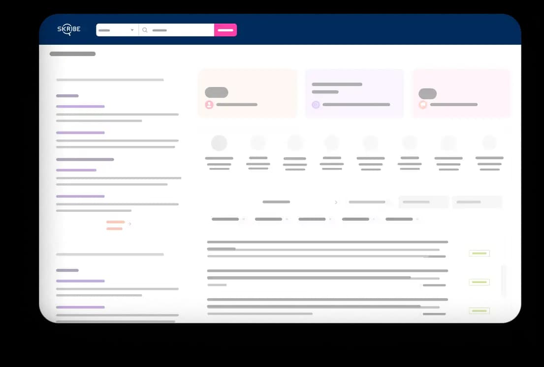 Illustration of Skribe's AI-powered media intelligence dashboard
