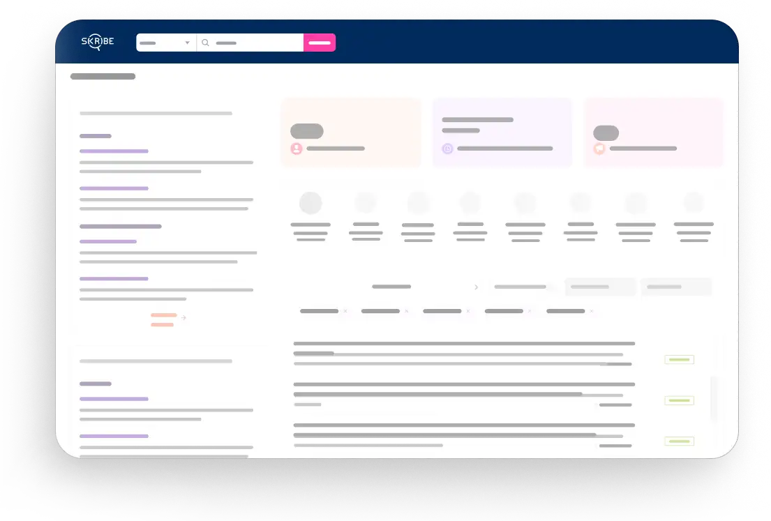 Illustration of Skribe's AI-powered media intelligence dashboard